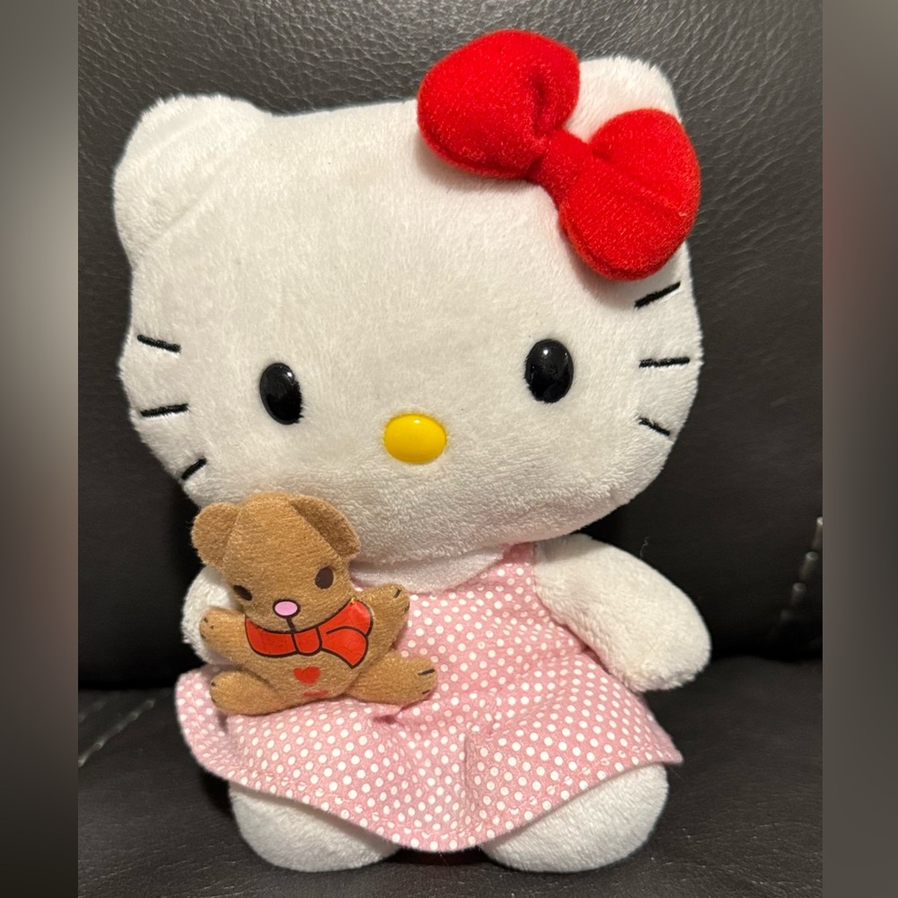 Hello Kitty Plush Pink polkadot Dress Beanie Babies 2010 Teddy Bear SANRIO